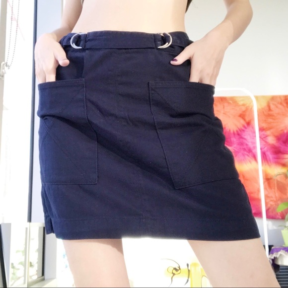 Anthropologie navy blue mini skirt - Picture 1 of 5